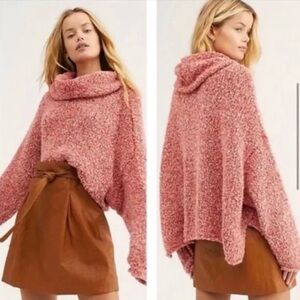 NWT Free People BFF Cowl Neck Sweater Scarlet Flame S